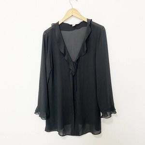 Victoria's Secret Sheer Black Long Sleeve Slip Size Large